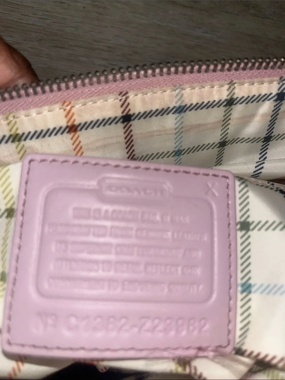Coach Signature Laura Tote - Tattersall Interior Lining